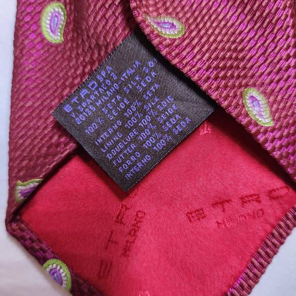 Etro Milano Silk Tie-Red - Picture 4 of 4